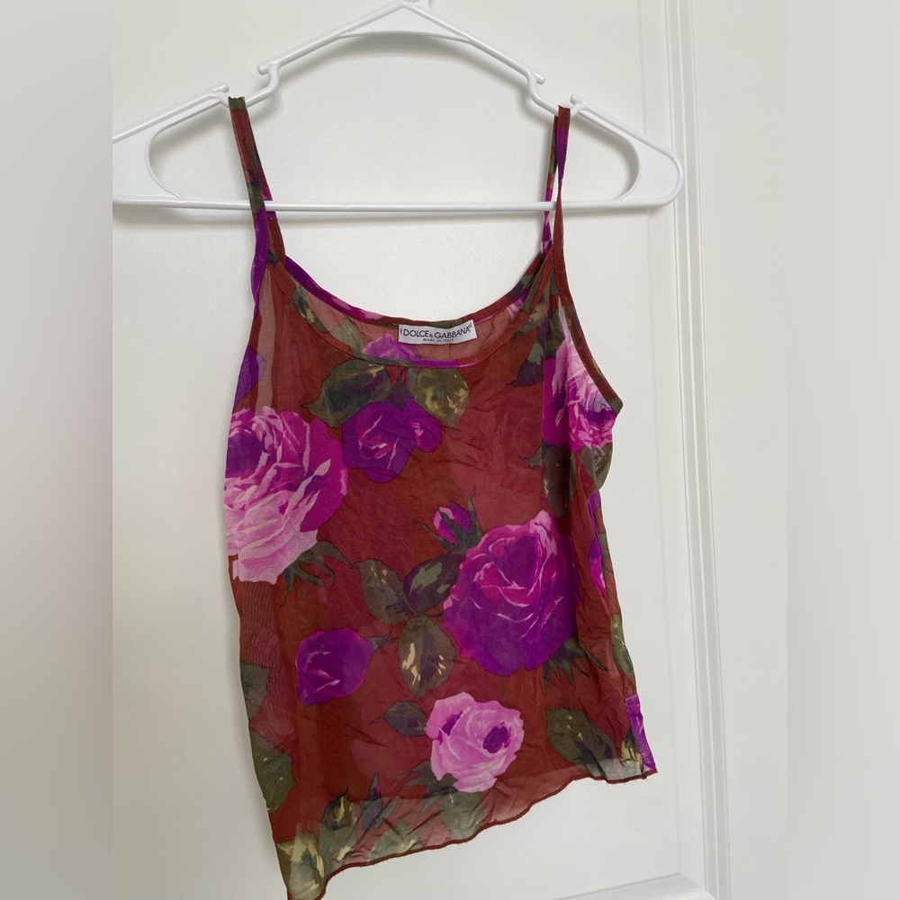 Dolce and Gabbana small floral mesh top